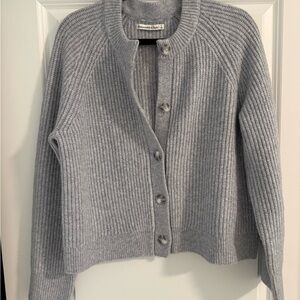 Abercrombie & Fitch Light Gray Ribbed Cardigan